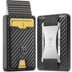 NEW Swype Slim Wallet for‎ Men Metal RFID Blocking Mens Wallet Card Case, Carbon